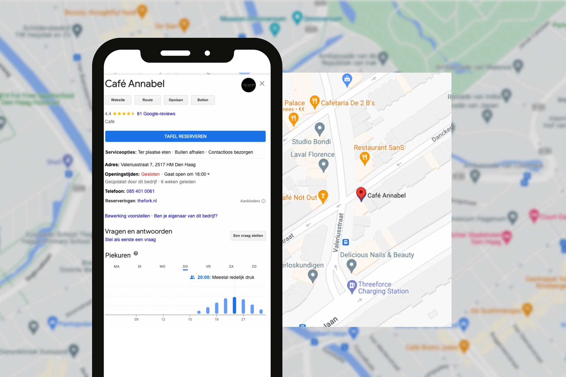 google my business example cafe annabel